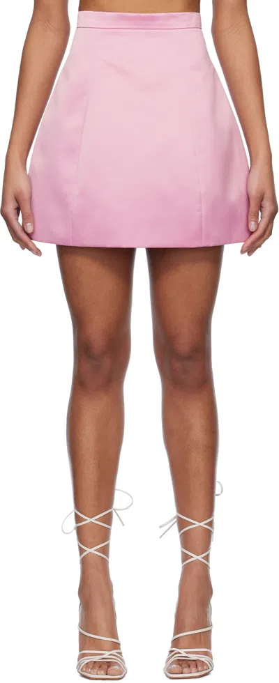 BLUMARINE PINK DUCHESSE SATIN MINISKIRT