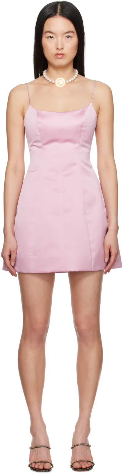 BLUMARINE PINK DUCHESSE SATIN SHAPED SKIRT MINIDRESS