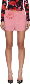 Blumarine Belt Loop Shorts In N0729 Pink Peony