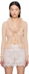 Blumarine Pink Knitted Cardigan In N0145 Eyeshadow Pink