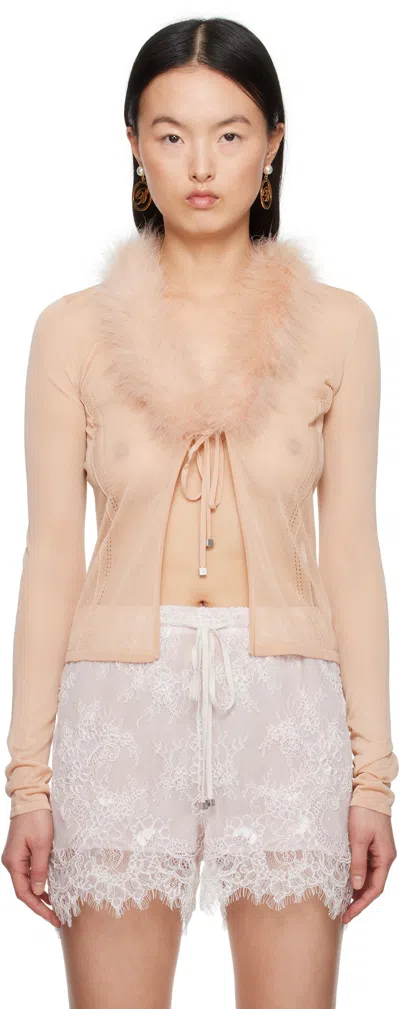 Blumarine Pink Knitted Cardigan In N0145 Eyeshadow Pink