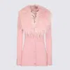 Blumarine Feather Trim Longline Ribbed Knitwear