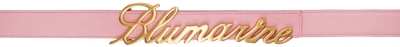 Blumarine Pink Logo Belt In N0729 Bubblegum