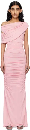 Blumarine Pink One-shoulder Maxi Dress In N0114 Pink