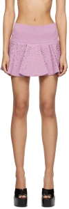 Blumarine Pink Rhinestone Miniskirt In N0778 Mauve Orchid
