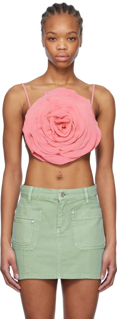 Blumarine Pink Rose-effect Top In N0729 Pink Peony