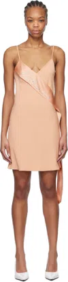 Blumarine Pink Satin Band Minidress In N0145 Eyeshadow Pink