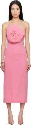 Blumarine Pink Sheath Midi Dress In N0729 Pink Peony
