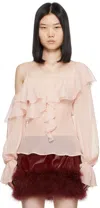 Blumarine Pink Silk Blouse In N0116 Silver Pink