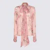 Blumarine Floral-print Tie-neck Blouse