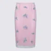 Blumarine Embellished Floral Fringe Sheer Overlay Skirt