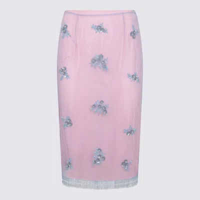 Blumarine Pink Skirt In Blue