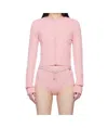 Blumarine Pink Wool & Cashmere Cardigan In Pink
