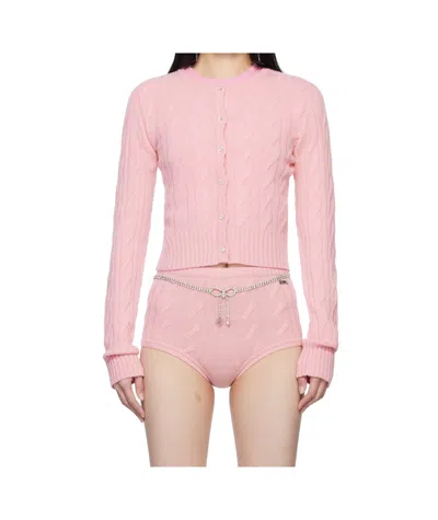 BLUMARINE PINK WOOL  CASHMERE CARDIGAN