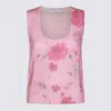 Blumarine Pink Wool Top In Pink/multi