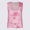 Blumarine Pink Wool Top In Pink/multi