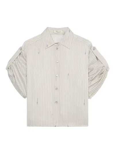 Blumarine Pinstriped Button-up Shirt In Neutral