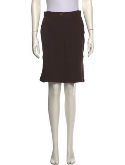 Pre-owned Blumarine Pleated Accents Knee-length Skirt In Brown