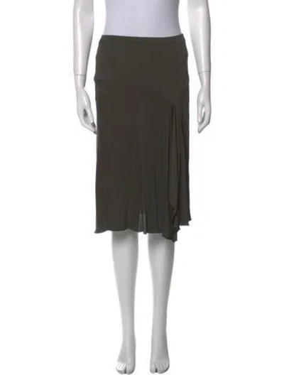 Pre-owned Blumarine Pleated Accents Knee-length Skirt W/ Tags In Green