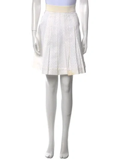 Pre-owned Blumarine Pleated Accents Knee-length Skirt In White