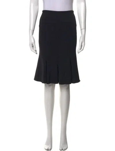 Pre-owned Blumarine Pleated Accents Midi Length Skirt In Black