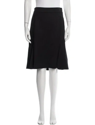 Pre-owned Blumarine Pleated Accents Midi Length Skirt In Black