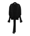 Blumarine Pleated Blouse In Silk Chiffon