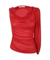 Blumarine Pleated Blouse In Red