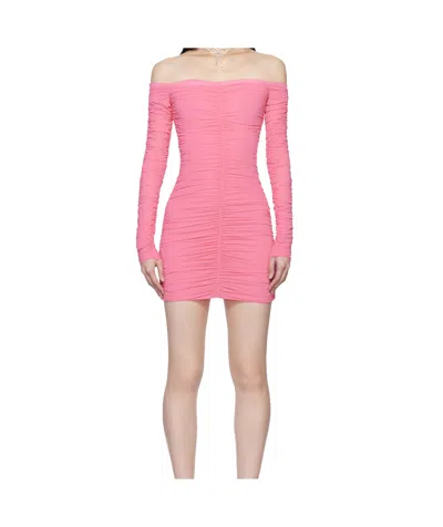 Blumarine Pleated Dress In Pink