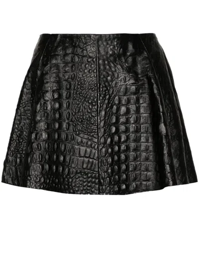 Blumarine Pleated Mini Skirt In Black