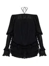 Blumarine Mini Abito In Seta Nera  Donna In Black