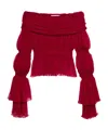 Blumarine Pleated Top In Red