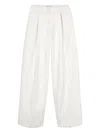Blumarine Pleated Wide-leg Trousers In White