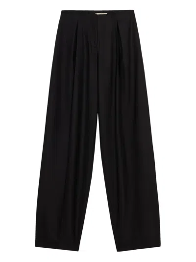 Blumarine Pleated Zip-detail Trousers In Black