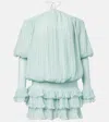 Blumarine Plissé Silk Chiffon Minidress