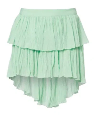 Blumarine Georgette Plisse Skirt In Blue