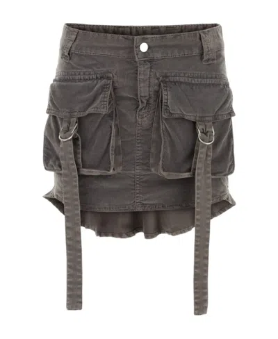 Blumarine Pocke-detailed Corduroy Mini Skirt In Black