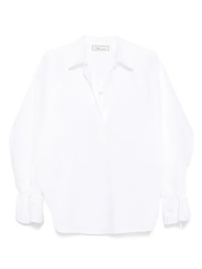 Blumarine Polo-collar Poplin Shirt