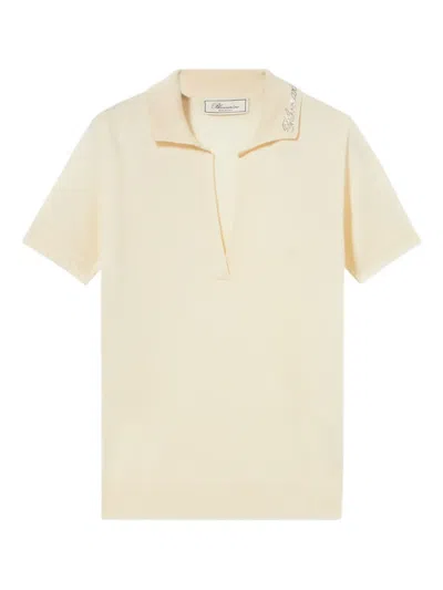 Blumarine Polo-collar Sweater In Neutral