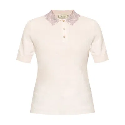 Blumarine Rhinestone-embelished Polo Shirt In Multicolor