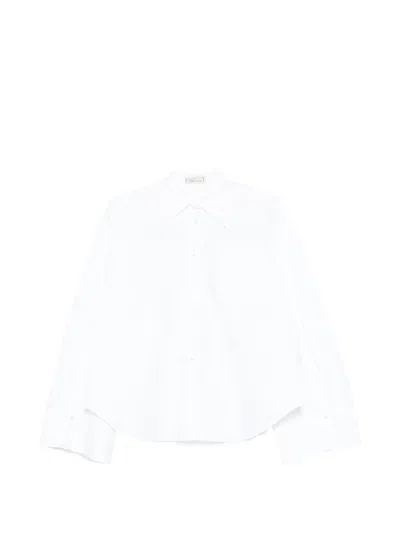 Blumarine Cotton Poplin Shirt In White