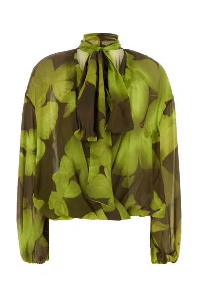 Blumarine Print Blouse In Green