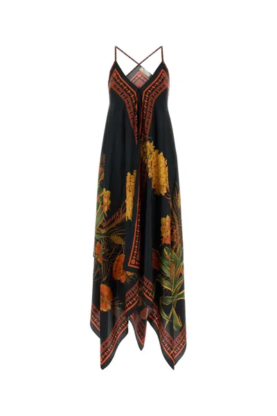 Blumarine Floral-embroidered Viscose Dress In Multi