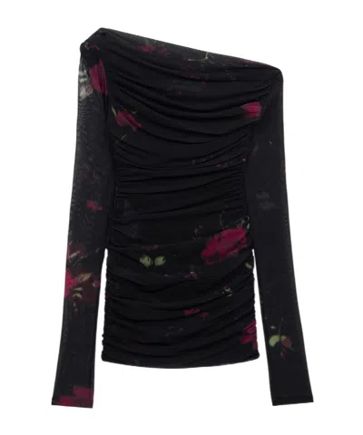 Blumarine Print Dress In Black