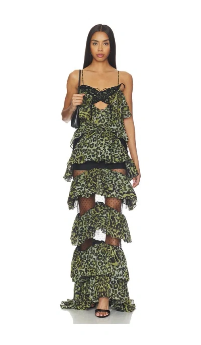 Blumarine Print Dress In Green