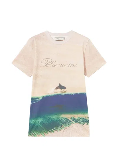 Blumarine Print Embroidered T-shirt In Multi