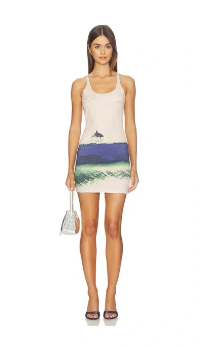 Blumarine Print Jersey Dress In Brown