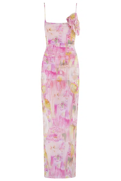 Blumarine Print Jersey Dress In Pink