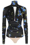 Blumarine Print Jersey Top In Black