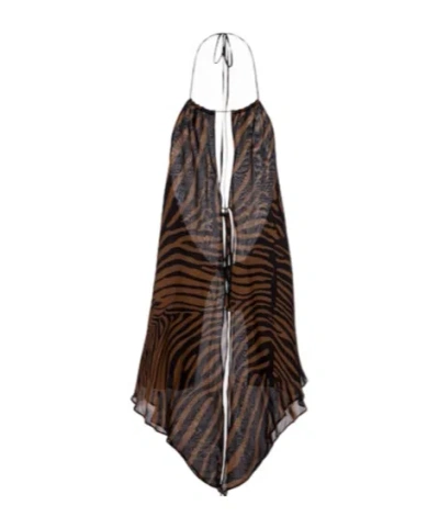 Blumarine Printed Asymmetric Halterneck Top In Multi